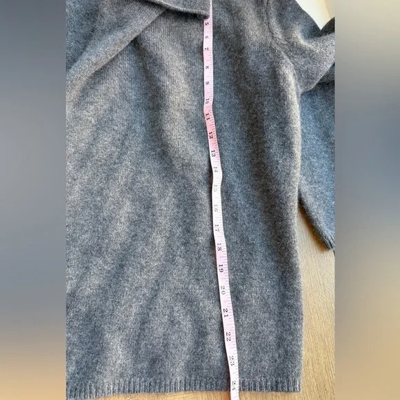 Kenar 100% Gray Open Front Women's Cashmere Cardigan Size Large - Picture 4 of 6